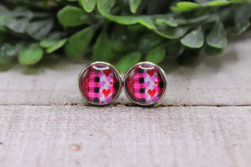 Valentine's Day Brushstrokes || Stud Earrings