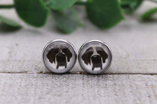 Dog Breeds | Glass Stud Earrings | Hypoallergenic
