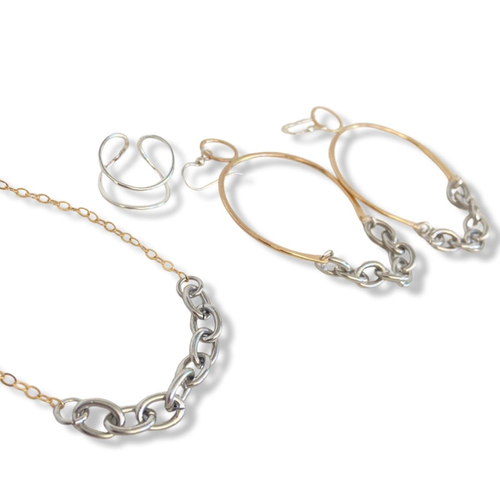 Duke Mixed Metal Chain Necklace