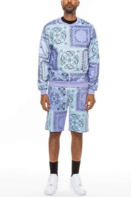 Paisley All Over Print Crew Set
