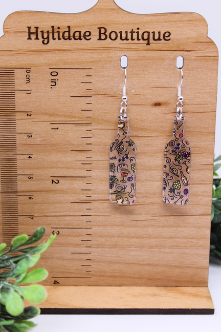 Wine Bottles || Dangle Earrings