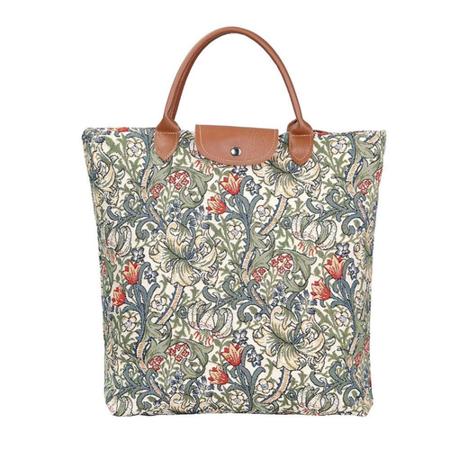 William Morris Golden Lily Foldaway Grocery Bag