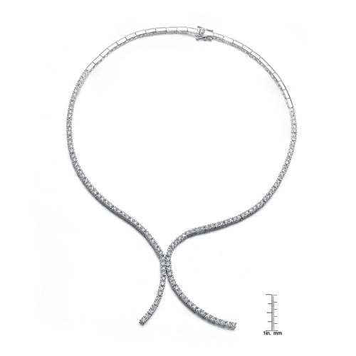 Collette Z Sterling Silver Cubic Zirconia Double Tennis Necklace