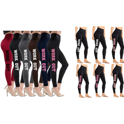  "Work out "Super Soft Thick Fleece Lined Leggings Cozy Warm Stretchy