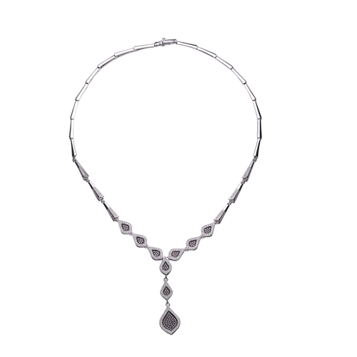 Collette Z Sterling Silver Iridescent Cubic Zirconia Pear Drop Necklace