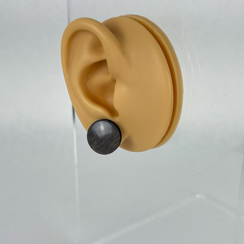 Medium - Castle Stone - Handmade Stud Wooden Earrings - Minimalistic Circle