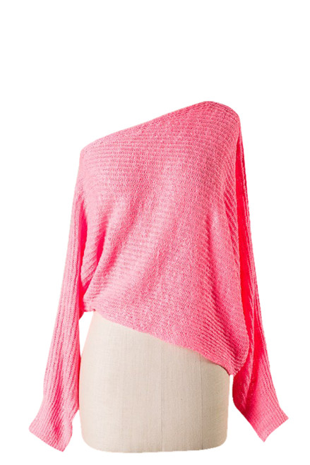 Off Shoulder Crochet Long Sleeves Top