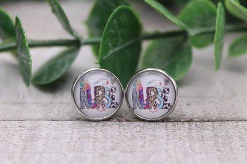 NURSE || Glass Stud Earrings || Hypoallergenic