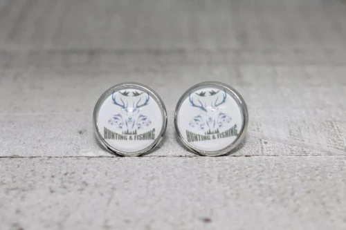 Hunting & Fishing  Glass Stud Earrings
