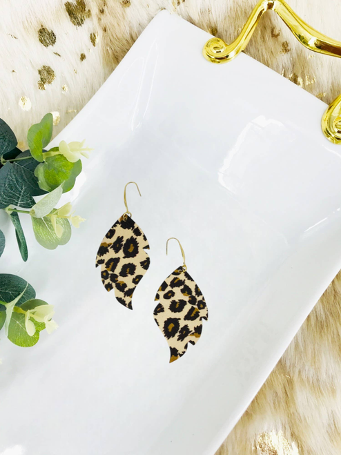 Cheetah Print Faux Leather Earrings 
