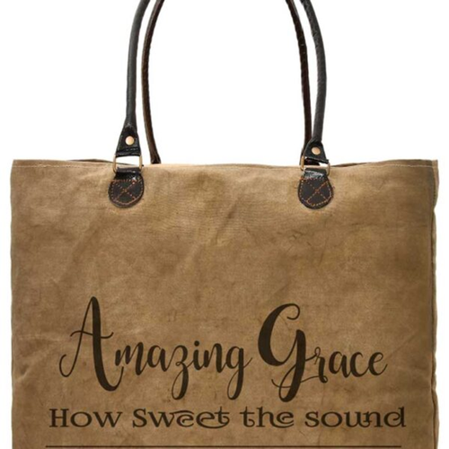 Amazing Grace Recycled Military Tent Market Tote