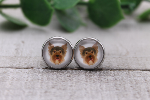 Dog Breeds | Glass Stud Earrings | Hypoallergenic