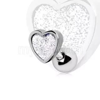 316L Stainless Steel CZ Dust Heart Cartilage Earring