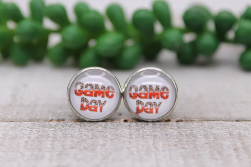 Game Day - Basketball || Glass Stud Earrings || Hypoallergenic