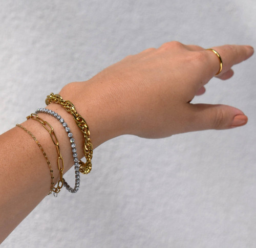 GEMMA GOLD CHUNKY ROPE CHAIN BRACELET - SAMPLE
