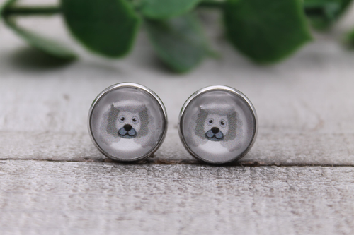 Dog Breeds | Glass Stud Earrings | Hypoallergenic