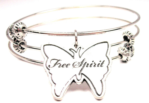 Free Spirit Butterfly Triple Style Bangle Bracelet