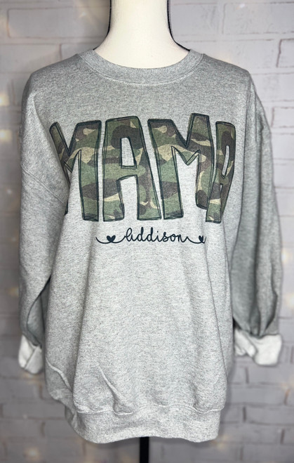 Personalized Mama Camo Crew Neck Sweatshirt