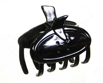 Sewn Button Hair Claw Black
