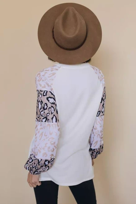 Pippa Leopard Bubble Sleeve Top