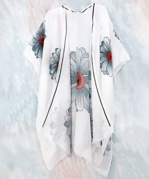 Aqua Floral Kimono