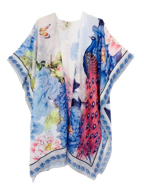 Peony Peacock & Butterfly Kimono