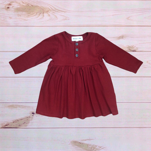 Ribbed Long Sleeve Dress (Winterberry)