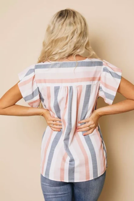 Hale Stripes Ruffled Top