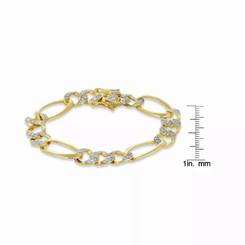 Collette Z Cubic Zirconia Sterling Silver Two Tone Heavy Link Bracelet