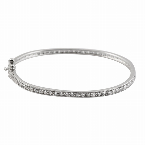 Collette Z Sterling Silver Cubic Zirconia Bangle