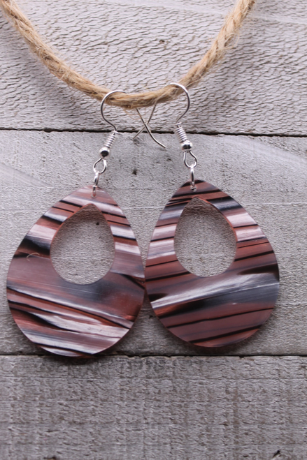 Copper Teardrop Acrylic Dangle Earrings