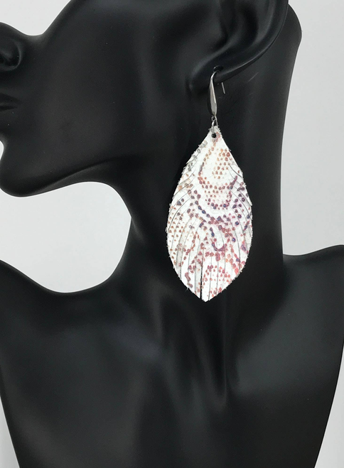 Snake Skin Leather Earrings 