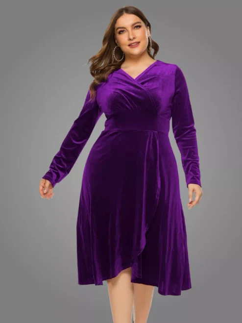Hi-Lo Hem Velvet Dress