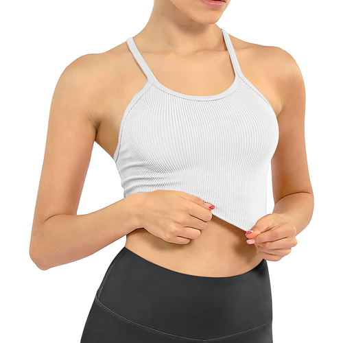 3 Pack Women Crop Basic Tank Top Ribbed Knit Sleeveless Round Neck