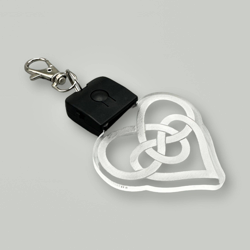 Celtic Heart LED Keychain with Clip