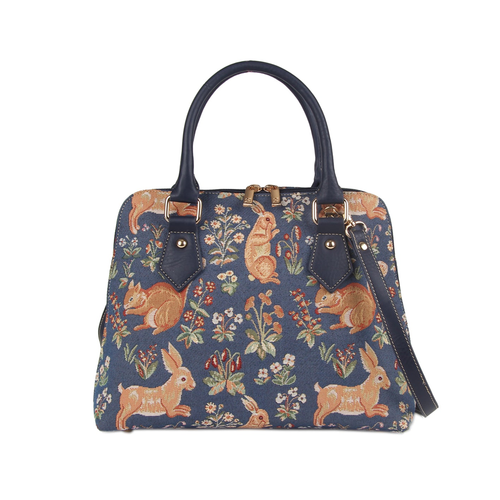 Forest Life Blue Top Handle Purse Handbag