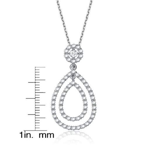 Collette Z Sterling Silver Cubic Zirconia Pear-shape Drop Necklace