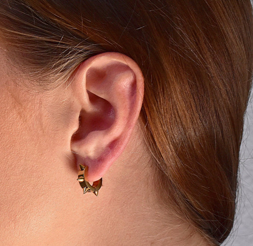 CHANTEL SPIKE GOLD HUGGIE EARRINGS