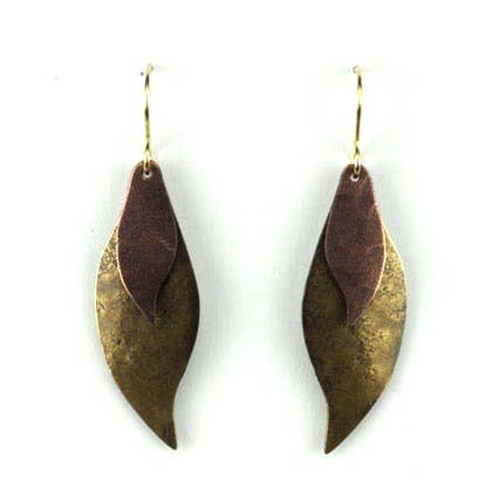 Two-Part Curved Leaves - Brass And Copper