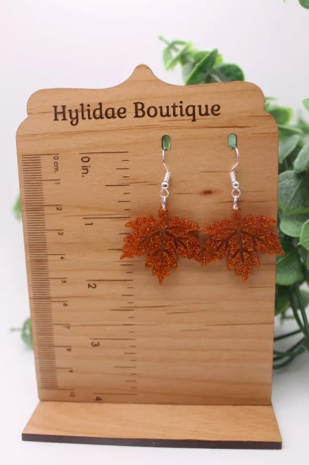 Glitter Fall Leaves Dangle Earrings