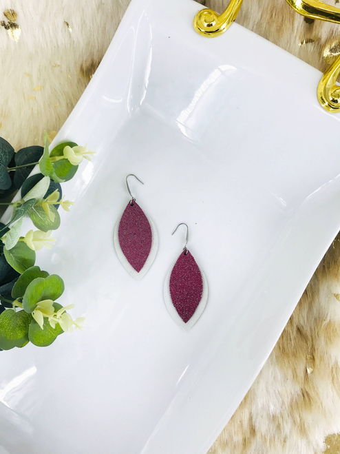 Genuine Suede and Leather Layered Earrings 