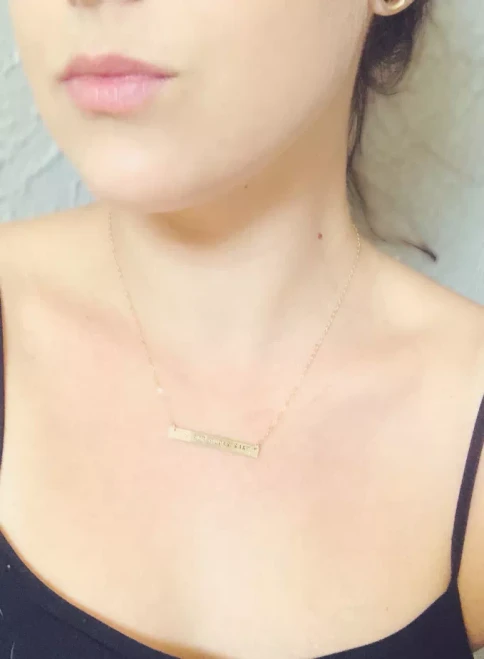Fancy As Fuck  Gold Fill Bar Necklace