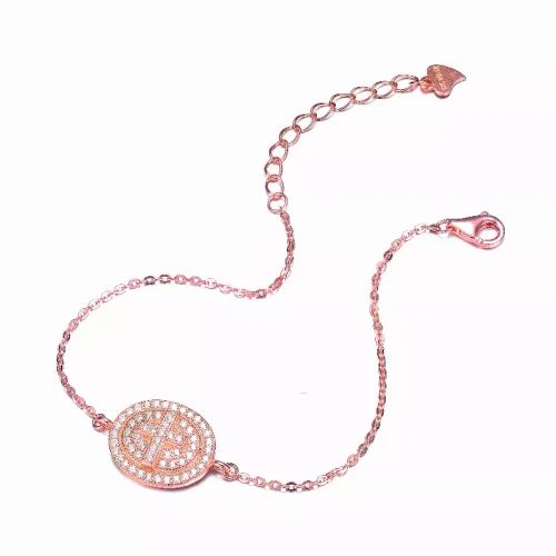 Collette Z Rose Overlay Pave Cubic Zirconia Cross Bangle