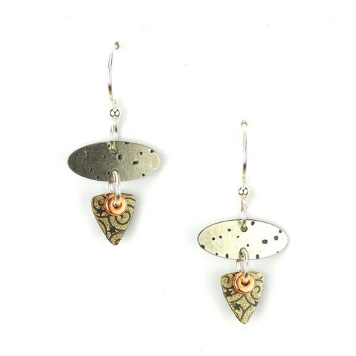 2-Part Silver Patterned Oblong Triangle.