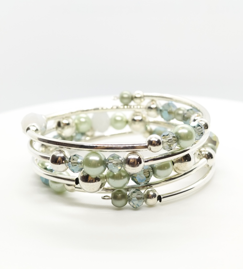 Wrap Bracelets-Monica In Seafoam Pearl