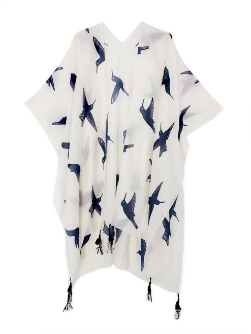 Bird Kimono with Tassles
