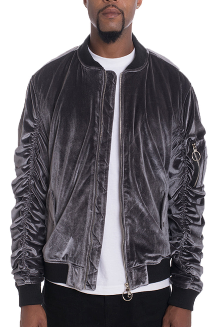 Contrast Suede Bomber