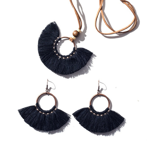Tassel Earrings and Necklace (Sold Separately)