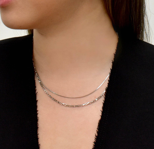 ELSIE SILVER DAINTY LACE CHAIN NECKLACE