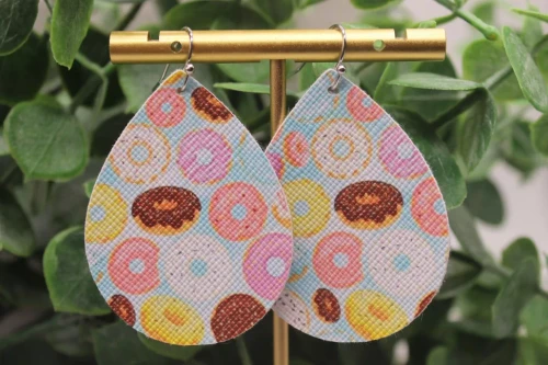 Donuts Mini Faux Leather Earrings